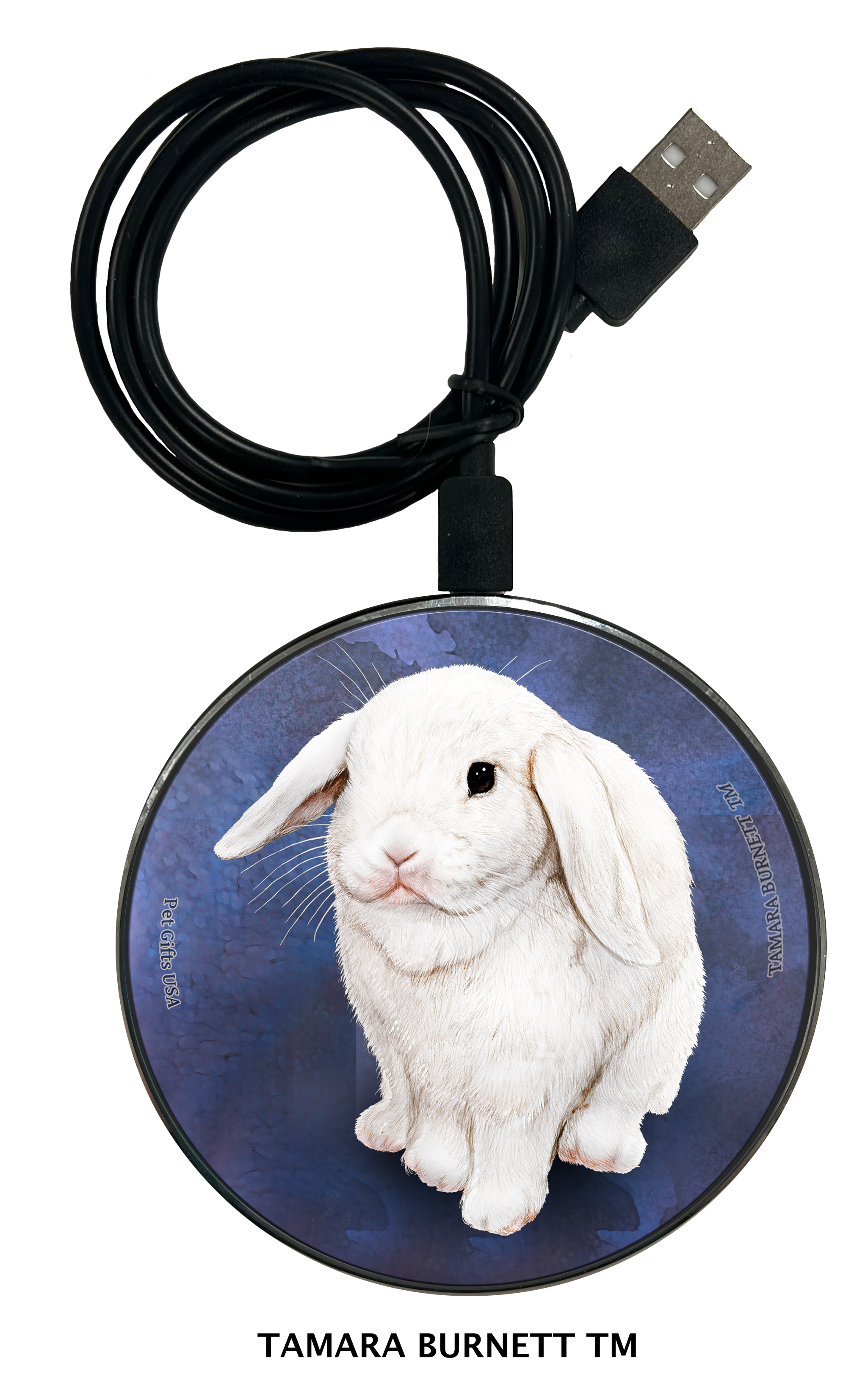 Rabbit Mini Lop White - Zoomies Phone Charger image